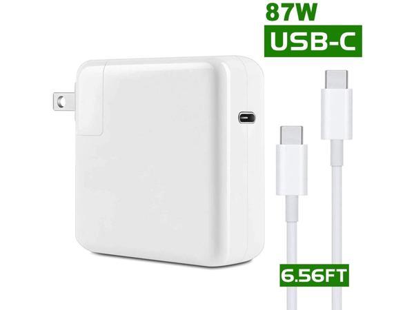 iProPower 87W USB-C Power Adapter Charger with USB-C to USB-C Charge Cable  6.56 ft (2 m) for New Apple Macbook Pro 15 inch 