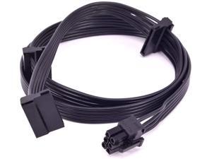 Cable Length: 0.8m, Color: 1pcs Computer Cables PCIe 6 Pin 1 to 3 Molex IDE Power Supply Cable Modular PSU 4Pin Peripheral for Corsair AXi Series AX1500i AX1200i AX860i AX760i