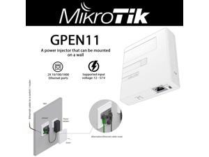 Mikrotik GPEN11 is a Power Injector That can be Mounted on a Wall with Gigabit Port