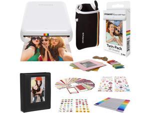 KIKBLW Portable Instant Mobile Photo Printer Mini Compact Pocket Size Easywireless Color Picture Printing for Apple iPhone Ipad Or Android Smartphone Camera,White