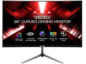VIOTEK NBV24CB2 24-Inch Curved Monitor, 75 Hz Full-HD Frameless Monitor for Home, Office & Gaming | VGA, HDMI, 3.5mm | Adaptive Sync w/ Superior Dead Pixel Policy + 3Yr Performance Promise