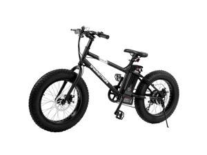 EB-6 E Bike with pedals, 7 Speed Shimano SIS Shifting, Power Assist, 350W Motor, Fat 20” Tires. Removable 36V Lithium Ion Battery, Dual Disk Brakes - Electric Bike Built for Trail Riding