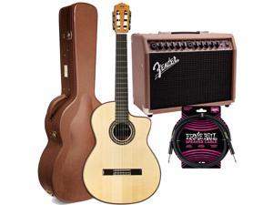 Cordoba GK Pro, Nylon String Acoustic-Electric Guitar – Spruce, Fender Acoustasonic 40 Amp, Ernie Ball Cable Bundle