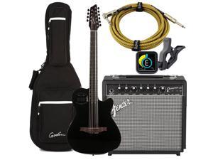 Godin 10 String Acoustic-Electric Guitar, Right Handed (38220), Fender Champion 20, KLIQ UberTune, GLS 15 FT Guitar Cable Bundle