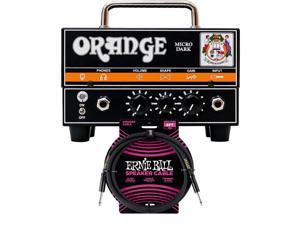 Orange Micro Dark 20-watt Hybrid Head, ErnieBall Guitar Cable Bundle