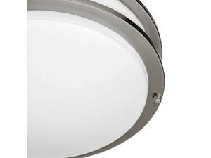 Luxrite LR23093 18W 12 Inch LED Flush Mount Ceiling Light, Chrome Finish, Cool White 4000K, 1260 Lumens, Dimmable, ENERGY STAR Qualified, UL-Listed, 1-Pack