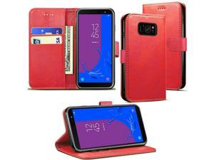 Leather Magnetic Credit Card Slot Case Wallet Case Flip Case Cover for Samsung Galaxy S8 Plus Case