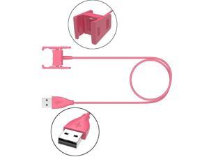 USB Smart Watch Wireless Wristband Charging Charger Cable for Fitbit Charge 2, 100cm, Pink