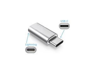 USB Type C Male to Lightning Female Adapter Connector Converter for iPhone iPad Samsung LG Google Android Phones, Silver USB Type C Male to Lightning Female Adapter Connector Converter for iPhone iPad Samsung LG Google Android Phones, Silver