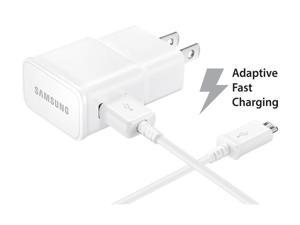 Samsung Fast Adaptive Charging USB Wall Charger Power Adapter + 3.3Ft USB Cable for Samsung Galaxy Alpha, Note 4, Note 4 Edge, S6, S6 Edge, S5, S4, EP-TA20JWE, White