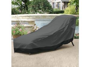Outdoor Patio Chaise Lounge Chair Cover 78" Length Dark Grey with Black Hem - 100% Waterproof Winter Storage Cover Deck Patio Backyard Veranda Porch Chair Covers Outdoor Patio Chaise Lounge Chair Cover 78" Length Dark Grey with Black Hem - 100% Waterproof Winter Storage Cover Deck Patio Backyard Veranda Porch Chair Covers