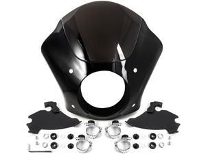 NEW Black & Smoke Quarter Fairing Windshield Kit + Fork Mounting Hardware For Harley Davidson Sportster 883 1200 Street XG500 XG750 NEW Black & Smoke Quarter Fairing Windshield Kit + Fork Mounting Hardware For Harley Davidson Sportster 883 1200 Street XG500 XG750