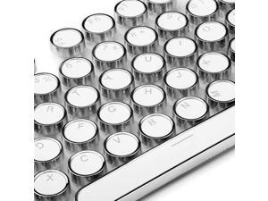 104 Key E Element Plating Metal Round Steampunk Mechanical Keyboard Keycaps Personality Transparent Key Cap,White 104 Key E Element Plating Metal Round Steampunk Mechanical Keyboard Keycaps Personality Transparent Key Cap,White
