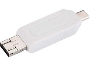 HHF USB Cables Universal Type-c Micro USB OTG, USB 2.0 High Speed TF Flash Memory Card Reader for Mobile Phone (Color : White)