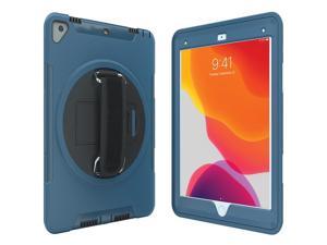 CTA Digital PAD-PCGK10B Protective Case with Built-in 360? Rotatable Grip Kickstand for iPad (Blue)
