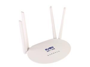 KuWFi Router 4G LTE Cat6 300Mbps 4G Router with SIM Slot 4pcs NonDetachable Antennas Mobile WiFi Hotspot 2 LAN Port up to 32 Users Work with TMobile ATT