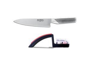 Global Santoku Knife and Water Sharpener