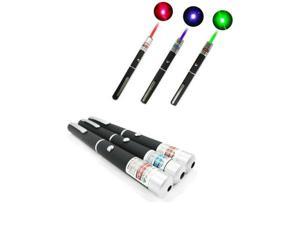 3PCS Powerful Green+ Blue Violet + Red Light Beam Powerful 5MW Laser Pointer Pen