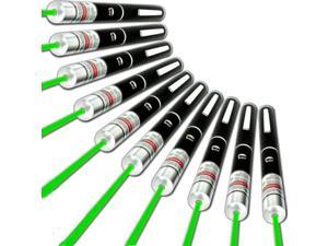 10PC 2in1 Powerful 5mw Ray 532nm Green Laser Pointer Pen Beam Lazer Star Cap US 