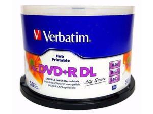 VERBATIM 8X Blank DVD+R DL Dual Double Layer 8.5GB 50pk White Inkjet Printable VERBATIM 8X Blank DVD+R DL Dual Double Layer 8.5GB 50pk White Inkjet Printable