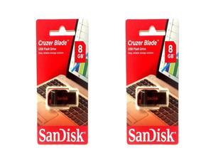 Lot of 2 SanDisk Cruzer Blade 8GB USB Flash Drive Thumb Pen Memory Stick 2.0