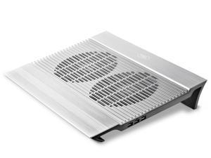 DEEPCOOL N8 Laptop Cooling Pad 17" Pure Aluminium Extrution Panel Dual 140mm Fans 4 USB Ports, 9/10 Scores