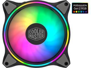 Cooler Master MasterFan MF120 Halo [Addressable Gen 2 RGB] - Duo-Ring 2nd Gen. ARGB Lighting 120mm PWM Fan with 24 Independently-Controlled LEDS, Absorbing Rubber Pads, PWM Static Pressure