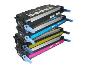 ColorBlack® Set Of 4 Colors Premium Remanufactured HP 501A / 502A ( Q6470A BK, Q6471A CY, Q6472A YL, Q6473A MG ) Toner Cartridges With Chip,  Suitable for use in HP LaserJet 3600 ...