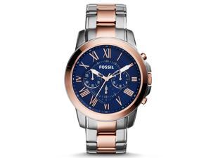 FOSSIL MEN'S GRANT 44MM TWO TONE STEEL BRACELET STEEL CASE QUARTZ WATCH FS5024 FOSSIL MEN'S GRANT 44MM TWO TONE STEEL BRACELET STEEL CASE QUARTZ WATCH FS5024
