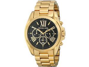 Michael Kors Mid-Size Bradshaw Chrono Black Dial Gold Tone Ladies Watch MK5739