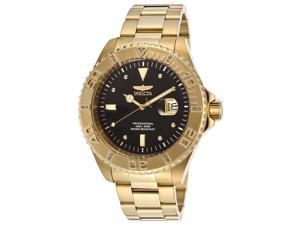 Invicta 15286 Men's Pro Diver 18K Gold Plated Ss Black Dial Watch