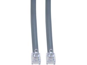 Offex Telephone Cord , RJ11, 6P/4C, Silver Satin, Reverse, 1-Foot (OF-8101-64201) Offex Telephone Cord , RJ11, 6P/4C, Silver Satin, Reverse, 1-Foot (OF-8101-64201)