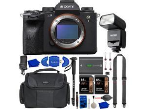 Sony Alpha 1 Full-frame Mirrorless Camera Bundle with GODOX Flash, Extra Battery, Peak Design Strap, Water Resistant Gadget Bag, 2X 64GB Memory Card, Monopod + More (USA Authorized with Sony Warranty)