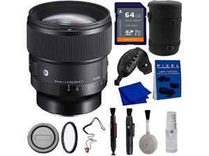 Sigma 85mm F/1.4 DG DN Art Lens for Sony E Mount (322965) Bundle with Advanced Accessory and Travel Bundle | 85mm Sony Lens