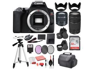 Canon EOS Rebel SL3 Digital SLR Camera with 1855mm Lens and EF 75300mm Lens USA 3453C002 Professional package deal Bundle SanDisk 32gb SD Card  3PC Filter Kit  57 Tripod  MORE