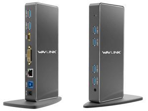 Wavlink USB 3.0 Universal Docking Station, Vertical Aluminum Laptop Docking Station, Dual Monitor Display USB3.0 Dock For HDMI/DVI/VGA, Gigabit Ethernet, 6 USB 3.0 Ports, Audio, For Windows & Mac Wavlink USB 3.0 Universal Docking Station, Vertical Aluminum Laptop Docking Station, Dual Monitor Display USB3.0 Dock For HDMI/DVI/VGA, Gigabit Ethernet, 6 USB 3.0 Ports, Audio, For Windows & Mac