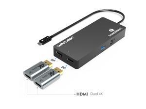 Wavlink Thunderbolt 3 Dual 4K Mini Dock, USB 3.0 port, Dual Monitor 4K@60Hz, Gigabit Ethernet, Dual DisplayPort/HDMI, Portable, Bus Powered, 40Gbps for MacOS and Windows With DP to HDMI Adapter Wavlink Thunderbolt 3 Dual 4K Mini Dock, USB 3.0 port, Dual Monitor 4K@60Hz, Gigabit Ethernet, Dual DisplayPort/HDMI, Portable, Bus Powered, 40Gbps for MacOS and Windows With DP to HDMI Adapter
