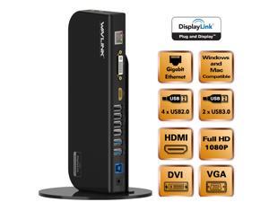 Wavlink USB 3.0 Universal Laptop Docking Station, Dual Video Display HDMI & DVI/VGA to 2048x1152, Gigabit Ethernet, Audio, 6 USB Ports, Laptop, Ultrabook, Macbook, Windows 10,8,7,XP,Mac,Android Wavlink USB 3.0 Universal Laptop Docking Station, Dual Video Display HDMI & DVI/VGA to 2048x1152, Gigabit Ethernet, Audio, 6 USB Ports, Laptop, Ultrabook, Macbook, Windows 10,8,7,XP,Mac,Android