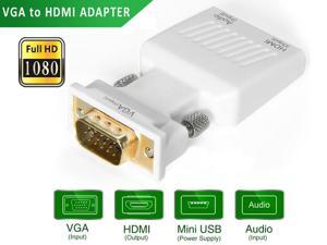 VGA to HDMI Video Audio Converter 1080p HD HDTV Video Audio Converter Box Adapter