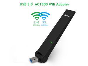 Wavlink AC1300 USB3.0 WIFI Adapter Dual Ban Wireless Network Dongle High Gain Receiver Dongle IEEE 802.11ac/a/b/g/n 5Ghz 867Mbps + 2.4GHz 400Mb with WPS Function For Desktop Laptop Windows MAC Linux Wavlink AC1300 USB3.0 WIFI Adapter Dual Ban Wireless Network Dongle High Gain Receiver Dongle IEEE 802.11ac/a/b/g/n 5Ghz 867Mbps + 2.4GHz 400Mb with WPS Function For Desktop Laptop Windows MAC Linux
