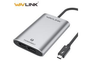Wavlink UTA02D Thunderbolt 3 to Dual 4K DisplayPort Display Adapter, Support Dual DisplayPort Displays 4K 60Hz Monitors Or One 5K, Super Speed Up to 40Gbps For Mac & Windows, Plug and Play Wavlink UTA02D Thunderbolt 3 to Dual 4K DisplayPort Display Adapter, Support Dual DisplayPort Displays 4K 60Hz Monitors Or One 5K, Super Speed Up to 40Gbps For Mac & Windows, Plug and Play