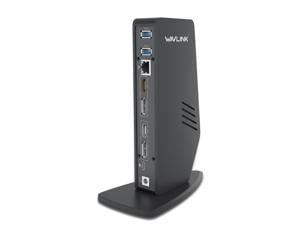 Wavlink USB-C/USB 3.0 Dual 4K Universal Docking Station with Dual 4K@60Hz & Single 5K, 2 x DisplayPort1.2, 2 x HDMI, 3 x USB 3.0, 2 x Type-C ports, Gigabit Ethernet, Audio&Mic For Windows Mac OS