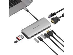 WAVLINK USB C Hub, 10-in-1 Type C Adapter Mini Docking Station with 4K 30Hz HDMI, 2K 60Hz VGA, Gigabit Ethernet, 3 USB 3.0, SD/TF Card Reader, 3.5mm Audio Jack, 87W PD for Windows Mac and More WAVLINK USB C Hub, 10-in-1 Type C Adapter Mini Docking Station with 4K 30Hz HDMI, 2K 60Hz VGA, Gigabit Ethernet, 3 USB 3.0, SD/TF Card Reader, 3.5mm Audio Jack, 87W PD for Windows Mac and More
