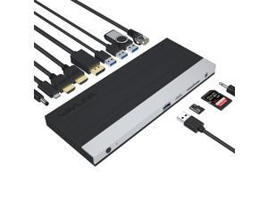 WAVLINK USB C Triple Display 13 in 1 4K Laptop Docking Station,100W PD3.0 Charging (65W for PC), 1xDP & 2xHDMI, 4xUSB-A 3.0 (1 Charging), Gigabit Ethernet, SD&TF Card Slot Audio Jack For Windows, Mac