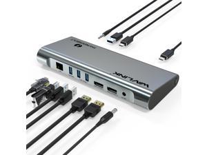 WAVLINK Thunderbolt 3 Docking Station USB C Dock With 60W Charging, Dual 4K@60Hz & Single 8K@30Hz Display, 2 x DP 1.4, 3 x USB 3.1 Up to 10Gbps, 2 x USB 3.0, Gigabit Ethernet, Audio, for Mac&Windows