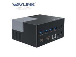 Wavlink USB-C Docking Station USB 3.0 Laptop Universal Dock with Dual HDMI Display Single 4K, 100W PD Charging, 4 USB 3.0, BC 1.2 fast charging, 130W Power Adapter, Gigabit Ethernet, Audio, Mic