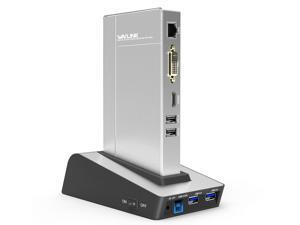 Wavlink USB 3.0 Aluminum Universal Docking Station with 2.5 Inch HDD Hard drive Enclosure Base, Dual Video HDMI/VGA/DVI, Gigabit Ethernet, Fast Charging, USB 3.0 / 2.0 , 48W Power Adapter, Audio, Mic Wavlink USB 3.0 Aluminum Universal Docking Station with 2.5 Inch HDD Hard drive Enclosure Base, Dual Video HDMI/VGA/DVI, Gigabit Ethernet, Fast Charging, USB 3.0 / 2.0 , 48W Power Adapter, Audio, Mic