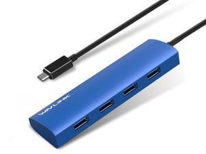 Wavlink USB-C 4-Port Hub, USB C Adapter, Type C 3.1 Hub with 4 Port USB 3.0 Up to 5Gbps Slim Aluminum Design, For USB-C Devices Including New MacBook, Google Chromebook Pixel and More - Blue