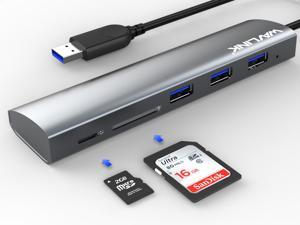 USB 3.0 HUB, Wavlink Aluminum 3 Ports USB 3.0 Hub with SD/ Micro SD Card Reader Combo, Slim 5-in-1 Mini Dock, For MacBook, MacBook Pro, MacBook Air, Mac Mini, iMac, XPS, Surface Pro, PCs and Laptops USB 3.0 HUB, Wavlink Aluminum 3 Ports USB 3.0 Hub with SD/ Micro SD Card Reader Combo, Slim 5-in-1 Mini Dock, For MacBook, MacBook Pro, MacBook Air, Mac Mini, iMac, XPS, Surface Pro, PCs and Laptops