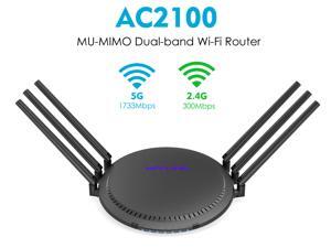Wavlink AC2100 Dual-band Smart Wi-Fi Router MU-MIMO Full Gigabit Wireless WiFi Router High Gain Antennas With USB3.0 port Streaming & Gaming router, 5GHz/1733Mbps+2.4GHz/300Mbps with Touchlink Wavlink AC2100 Dual-band Smart Wi-Fi Router MU-MIMO Full Gigabit Wireless WiFi Router High Gain Antennas With USB3.0 port Streaming & Gaming router, 5GHz/1733Mbps+2.4GHz/300Mbps with Touchlink